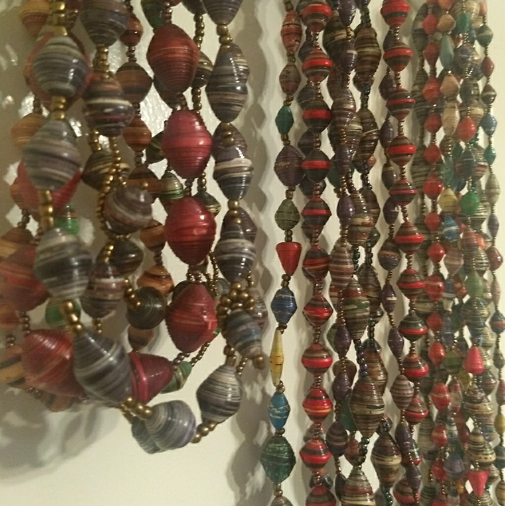 27" Necklace: Recycled Newspaper Beads